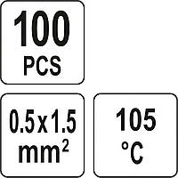 Кембрики термоусадні при t≤ 105°C з припоєм YATO, прозорі, для провідників 0.5-1,5 мм², 100 шт [378], фото 5
