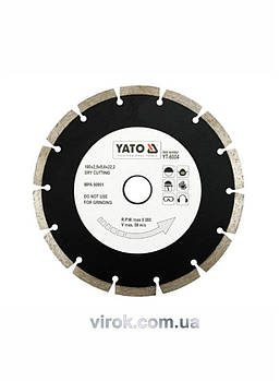 Диск алмазний сегмент YATO : "SEGMENT" Ø= 180x8,0x22,2 мм. H= 2,5 мм [15/60]