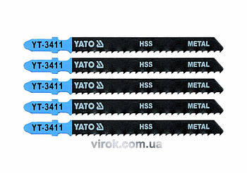 Полотно для електролобзика (метал) YATO: 8TPI, L = 100 мм, Уп. 5 шт. [25/250]