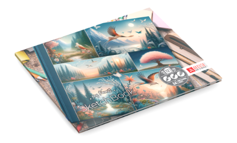 Скетчбук "Колаж", 28 аркушів, м'яка обкладинка, УФ-лак, 1В3024, фото 1