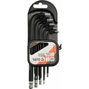 Шестигранники кутові YATO з шаром, Набір 10пр. [12/48]