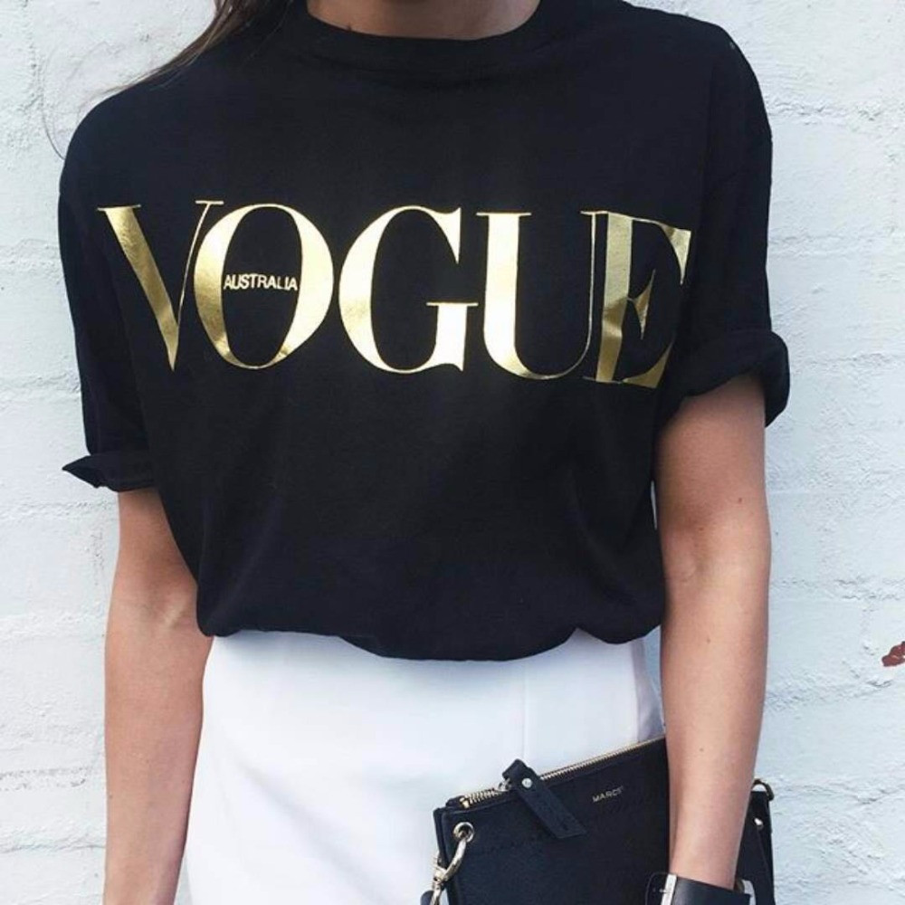 Модна жіноча футболка в стилі Vogue