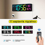 Настінний електронний Led годинник Mids з 7 кольорами підсвічування та дистанційним керуванням., фото 2