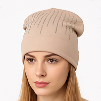 Жіноча демісезонна шапка зі стразами