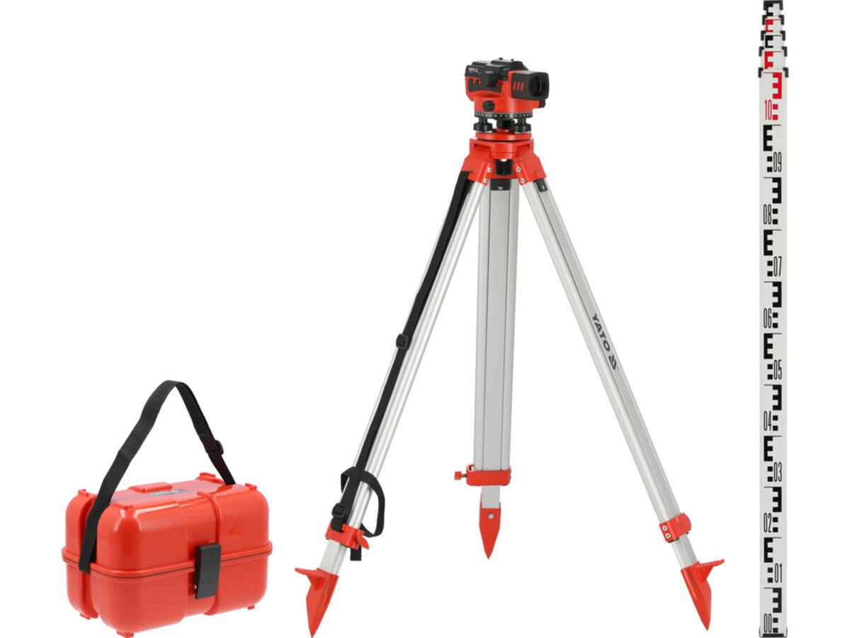 Нівелір опт авто-налаш. з штатив і рейко YATO об'єкт Ø= 38мм, крат- 32Х радіу- 0,5-50м точн- 1мм/30м, фото 1