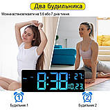 Настінний електронний Led годинник Mids з 7 кольорами підсвічування та дистанційним керуванням., фото 7