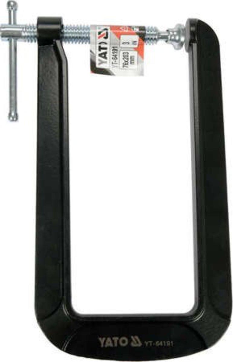 Струбцина з гвинтовим затискачем YATO, тип "С" глибока, 76х 203 мм [6/24], фото 1