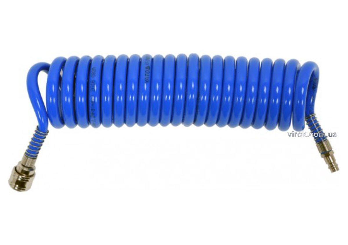 Шланг пневматичний спіральний YATO швидкоз'єднуваний: Ø= 8/12 мм,  ≤12 Bar, l= 5 м. поліуретан. [20], фото 1