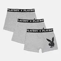 Набір з 3 труси-боксери Playboy ANNYA PLAYBOY BOXERSHORT сірий Чол XL
