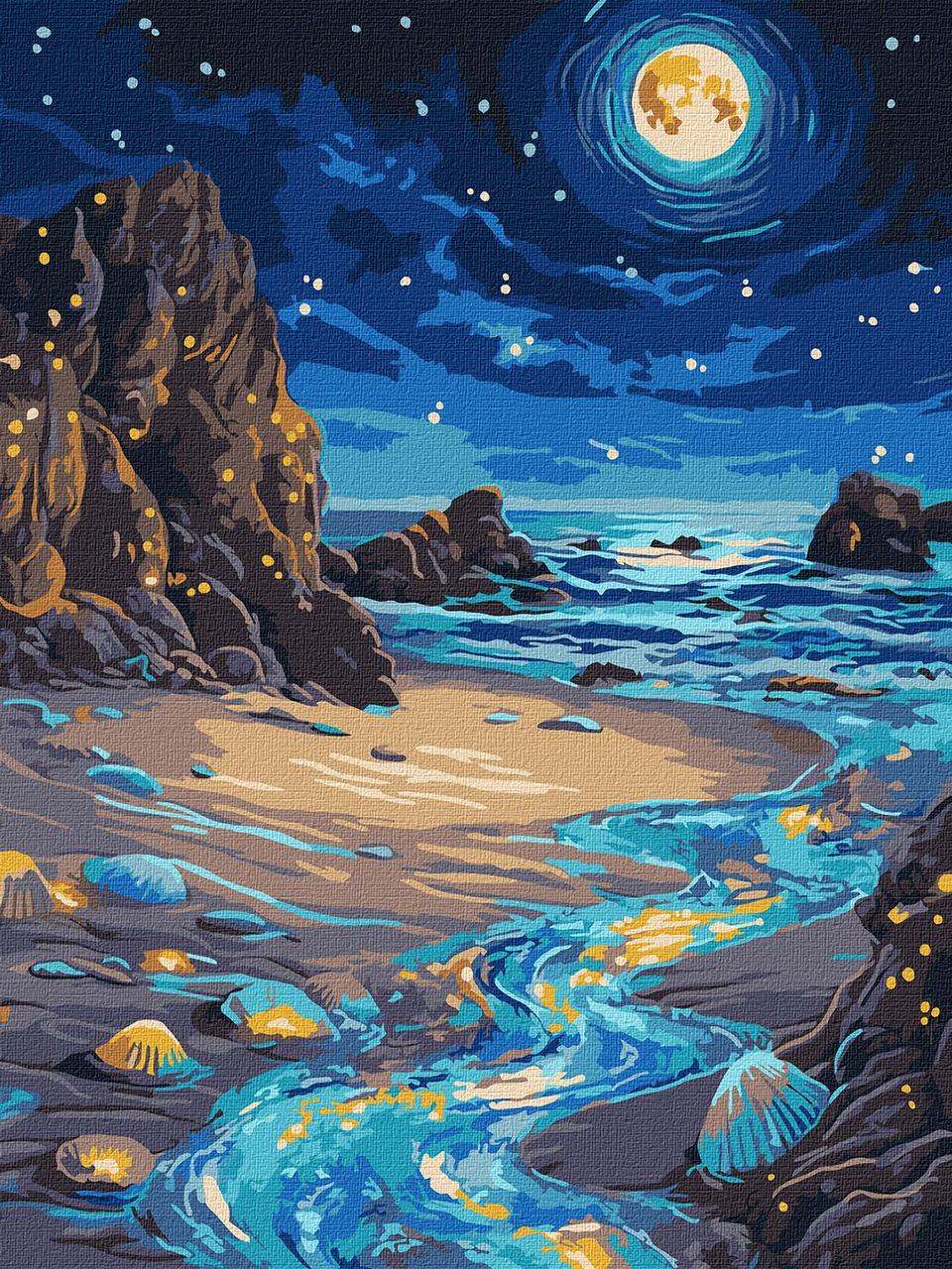 Картина за номерами Пейзаж. На березі моря з фарбами металік 30*40 см Ідейка KHO 6387, фото 1