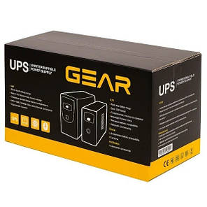 ДБЖ безперервної дії Gear 1500VA LCD metal RJ45+USB GU-1500MLCD, фото 3