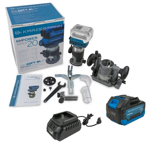 Фрезер акумуляторний Kraissmann 681 AOFT-BL 20MP, фото 1