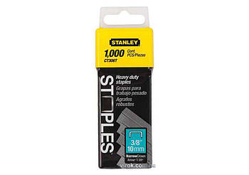 Скобі для кабелю STANLEY: тип — Т-20. 10 мм x 1000 шт./пач. "FLAT NARROW CROWN" (DW)