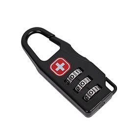 Металевий замок кодовий без ключа тризначна комбінація для захисту валізи і речей 57×22 мм чорний 29418