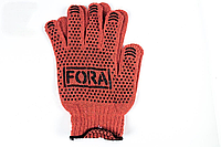 Рукавички рабочi трикотажнi з ПВХ точкою (оранжевi) (економ) "Fora" (Doloni) 15300