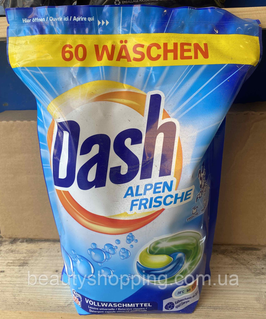 Капсули для прання Даш альпійська свіжість універсальні Dash Alpen Frische 60 штук