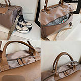 Жіноча спортивна дорожня сумка для тренажерного залу, ручної поклажі з відділенням для взуття Чорна, фото 9