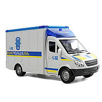 Машинка Поліція укр мова інерція звук світло вірші пісні звук сирени двері та дах відчиняються пластик 26,5*9*12см ( ТК-73429), фото 4