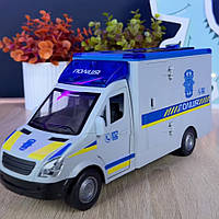 Машинка Поліція укр мова інерція звук світло вірші пісні звук сирени двері та дах відчиняються пластик 26,5*9*12см ( ТК-73429), фото 6