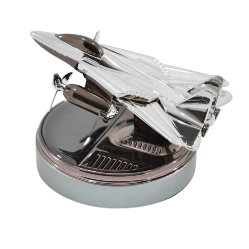 Ароматизатор для автомобіля Винищувач В1 на сонячній батареї Сріблястий, фото 1