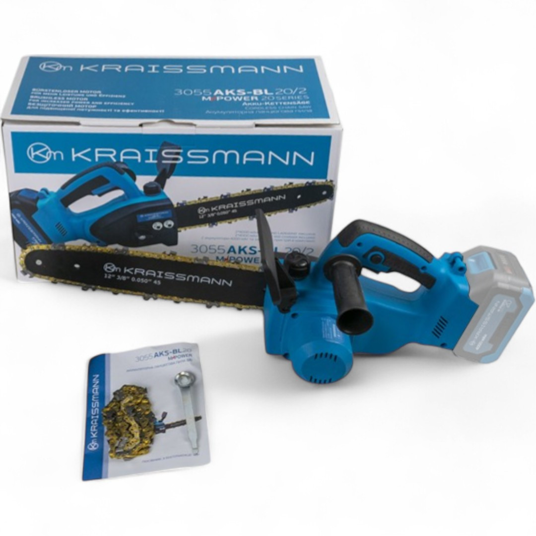 Акумуляторна ланцюгова пилка KRAISSMANN 3055 AKS-BL 20 MP (ТУШКА, 20В, Безщітковий, шина 305 мм, НІМЕЧЧИНА), фото 1