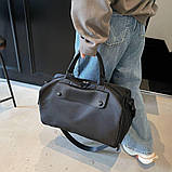 Жіноча спортивна дорожня сумка для тренажерного залу, ручної поклажі з відділенням для взуття Чорна, фото 4