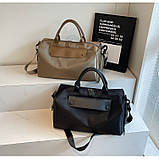 Жіноча спортивна дорожня сумка для тренажерного залу, ручної поклажі з відділенням для взуття Чорна, фото 6