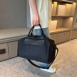 Жіноча спортивна дорожня сумка для тренажерного залу, ручної поклажі з відділенням для взуття Чорна, фото 7