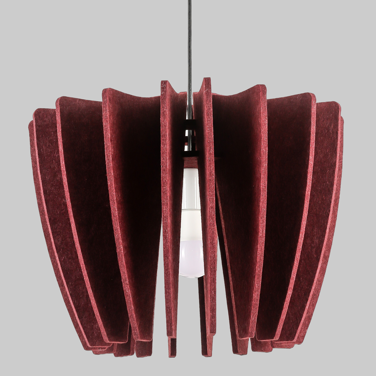 Дизайнерський підвіс-люстра із фетра в бордовому кольорі (805-1248-1)