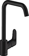 Змішувач для кухні Hansgrohe Focus, довж.виливу - 204мм, поворотний, 1важіль, KM260, матовий чорний