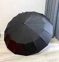 Чоловіча парасолька Срібний дощ чорний d-124 см повний автомат Велика парасолька 16 спиць Для всієї родини