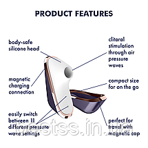 Кліторальний вібростимулятор з 11 інтенсивностями повітряних хвиль Satisfyer Traveler, фото 4