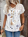 Легка літня блузка з ніжним квітковим принтом, фото 2