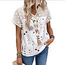 Легка літня блузка з ніжним квітковим принтом, фото 3