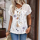 Легка літня блузка з ніжним квітковим принтом, фото 4