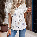 Легка літня блузка з ніжним квітковим принтом, фото 5