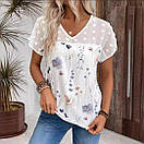 Легка літня блузка з ніжним квітковим принтом, фото 6