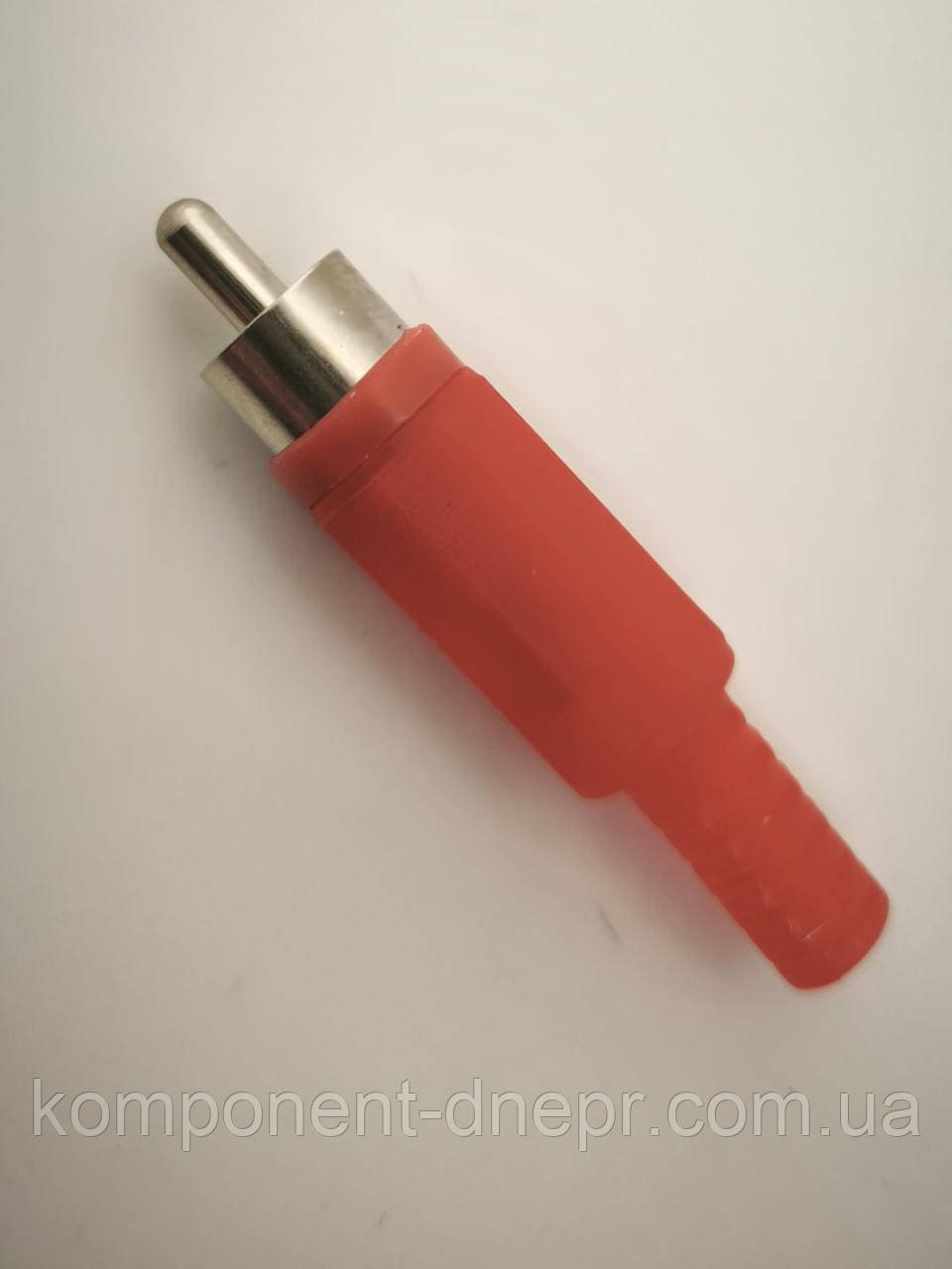Штекер RCA під шнур, корпус пластик, жовтий, Tcom, фото 1