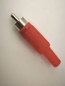 Штекер RCA під шнур, корпус пластик, жовтий, Tcom