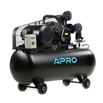 Компресор трьохциліндровий пасовий OFBD-200X 8Бар 7.5кВт 1050л/хв 200л 380В (2 крана) + Олива 1л APRO 850186