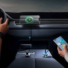 Холдер автомобільний Baseus CW01 MagSafe Wireless Charging 15 W (+ АЗП USB 25 W) Black C40141000111-01, фото 3