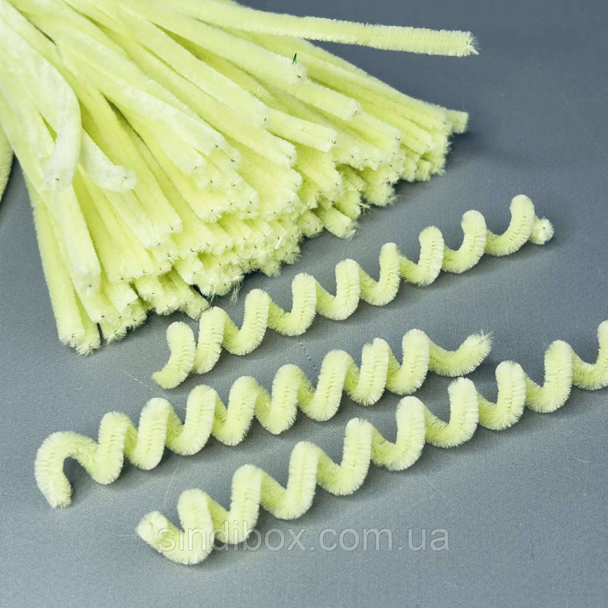 Пухнастий дріт (синель) 30 см - лимонний, фото 1