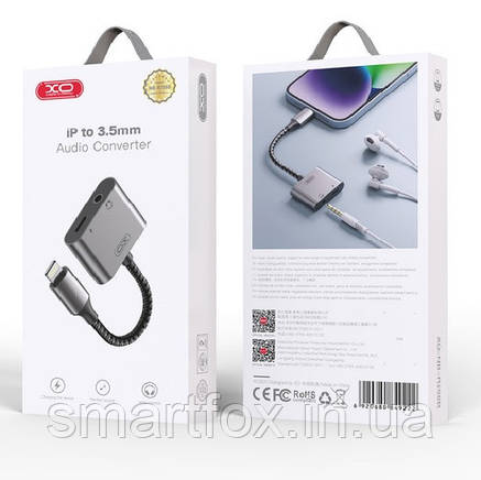 Адаптер XO NB-R258B Lightning M/Lightning F+jack 3.5, фото 1