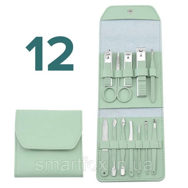 Набір для манікюру та педикюру (12 предметів) у чохлі А-125