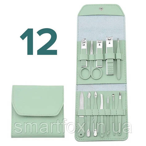 Набір для манікюру та педикюру (12 предметів) у чохлі А-125, фото 1