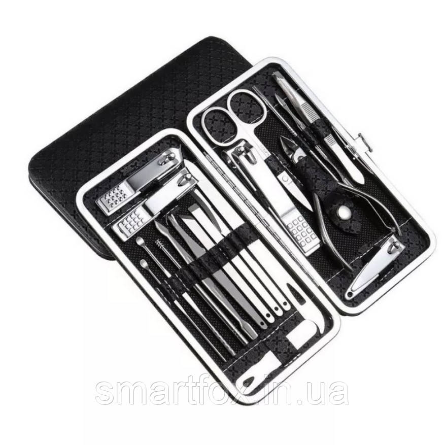 Набір для манікюру та педикюру (19 предметів) у чохлі А-197