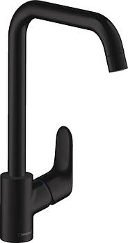 Змішувач для кухні Hansgrohe Focus, довж.виливу - 204мм, поворотний, 1важіль, KM260, матовий чорний
