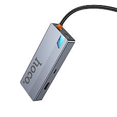 Хаб USB Hoco HB51 Type-C 6-in-1 (HDTV+RJ45-100Mbps+PD+USB3.0*3), фото 3
