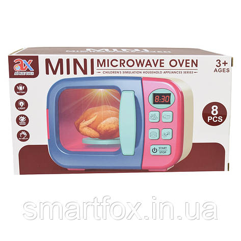 Мікрофолновка дитяча MINI MICROWAVE OVEN 6823A звукові ефекти 8 предметів, фото 1