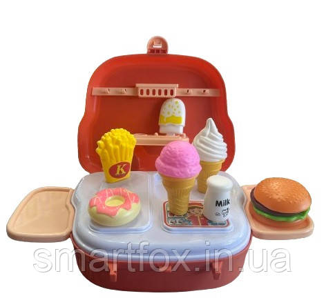 Ігровий набір Кафе фаст-фуд у валізці STORE SHOPPING 6158 15 предметів, фото 1